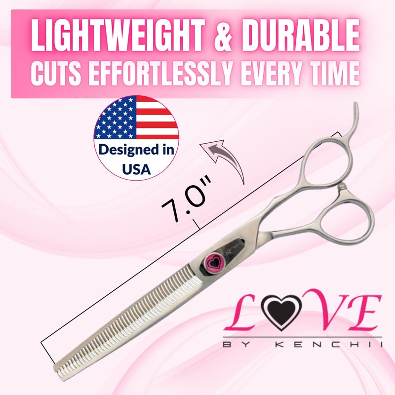 Kenchii Love Dog Grooming Scissors, 46 Tooth Thinning Shears, Dog Scissors for Grooming, Professional Pet Grooming Scissors, Heavy Duty, Durable and Sharp - Image 2